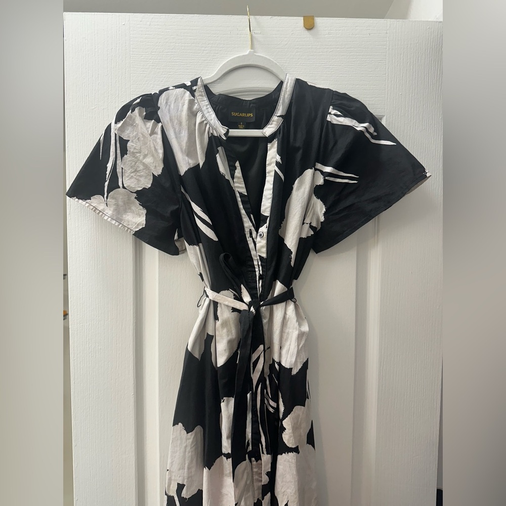 Sugarlips Black and White Floral Maxi